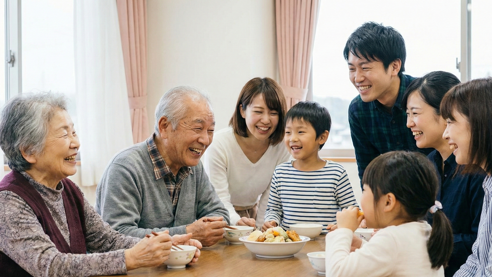 人口減少社会において、家族の絆を大切にする3世代同居・近居による豊かな暮らし